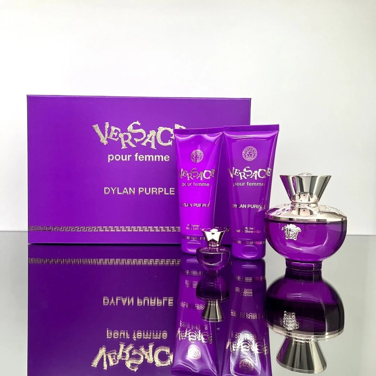 VERSACE DYLAN PURPLE 4PC SET, WOMEN'S GIFT SET