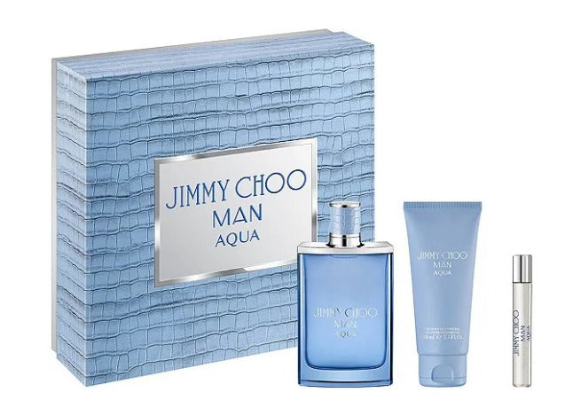 Jimmy Choo Man Aqua by Jimmy Choo 3pc Gift Set Perfumes Fair