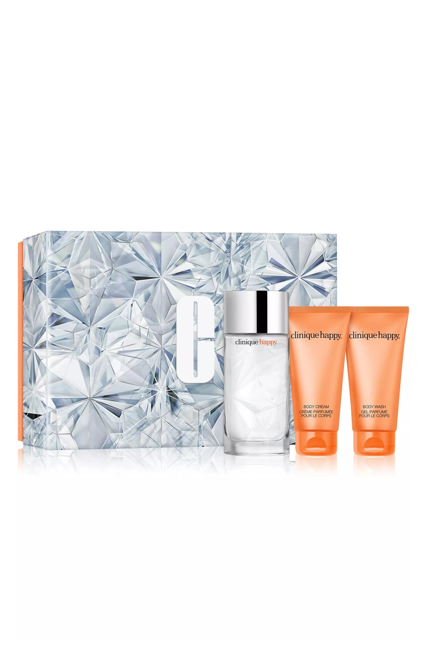Clinique Absolutely Happy 3 Pcs Set, 3.4oz EDP 2.5 Body Cream & Wash