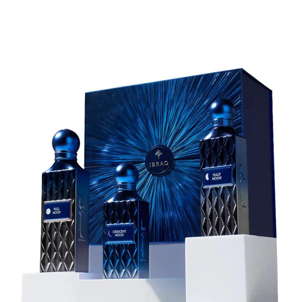 Ibraheem Al Qurashi Moon Collection Fragrance Set – Crescent, Half Moon & Full Moon