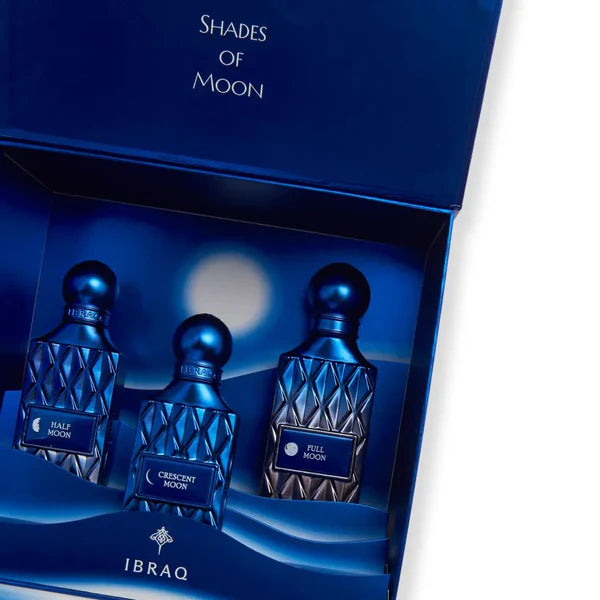 Ibraheem Al Qurashi Moon Collection Fragrance Set – Crescent, Half Moon & Full Moon