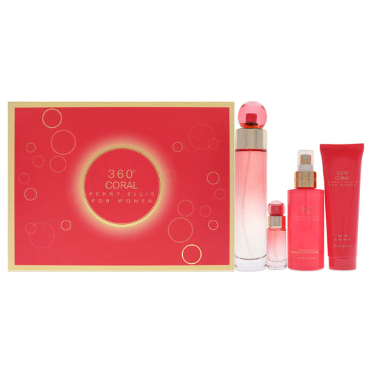 360° Coral by Perry Ellis 4pc Gift Set