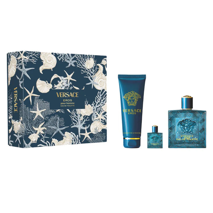 VERSACE EROS SET 3.4oz EDT SP+5oz SG+5ml EDT SP