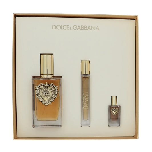 Devotion by Dolce and Gabbana for Women - 3 Pc Gift Set 3.3oz EDP Spray, 0.33oz EDP Spray, 0.17oz EDP Splash