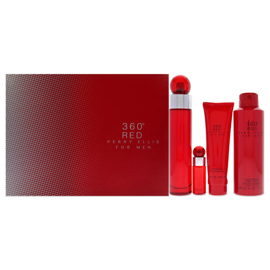 360° Red for Men by Perry Ellis 4pc Gift Set