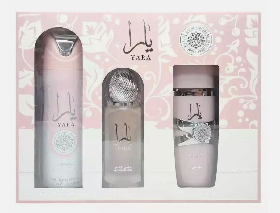 Yara by Lattafa Perfumes 3pc Gift Set